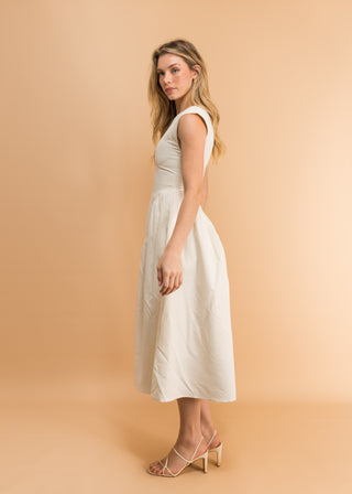 Grace Balloon midi-dress with pockets