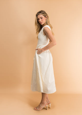 Grace Balloon midi-dress with pockets