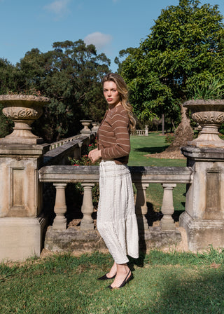 Isla long flared skirt