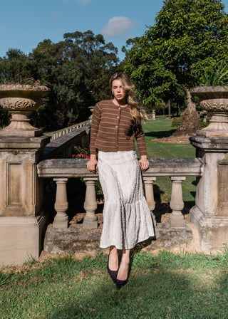 Isla long flared skirt