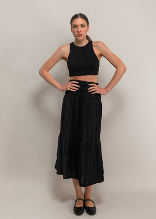Isla long flared skirt
